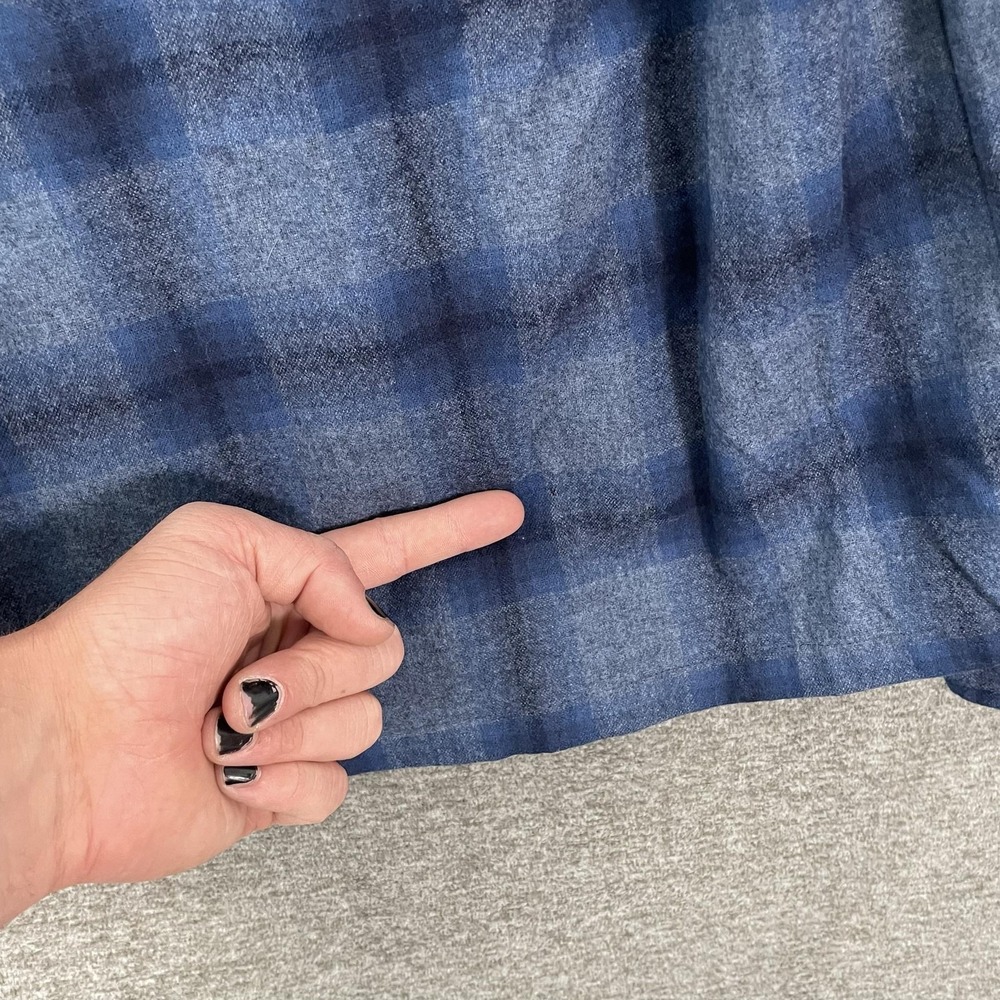 Pendleton Jacket Womens Small Blue Plaid Flannel Wool Button Front Made In USA - Picture 7 of 9